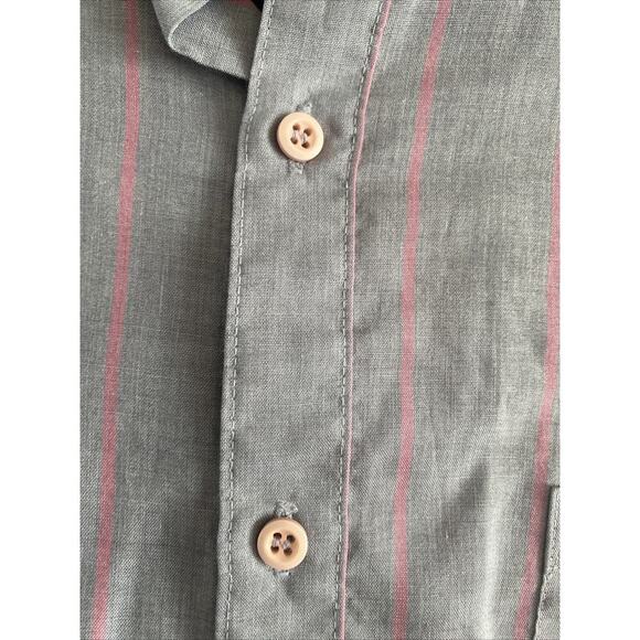 Vintage Levis Mens Large WPL 423 Gray Chambray Button Down Pink Stripe - Picture 4 of 7